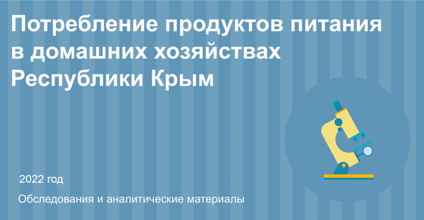 Потребление продуктов питания  в домашних хозяйствах Республики Крым
